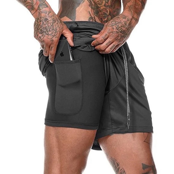 2 in 1 Athletics Shorts - Black - Picture 1 of 6